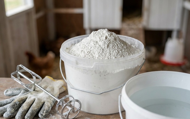 تهیه شیر آهک با آهک هیدراته برای ضدعفونی سالن مرغداری