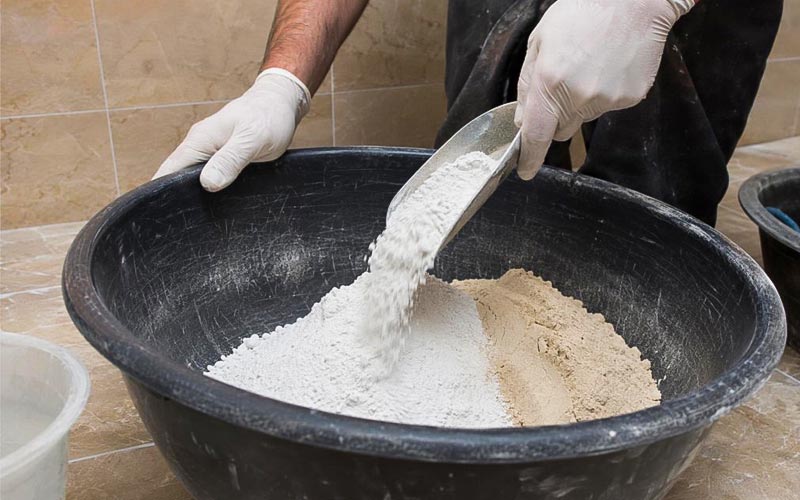 دوغاب پودر سنگ و سیمان سفید برای بندکشی کاشی و سرامیک